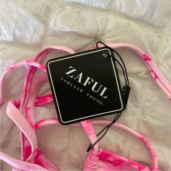 Zaful Pink Bikini with Tie-Dye Effect bikini top only - Picture 5 of 7